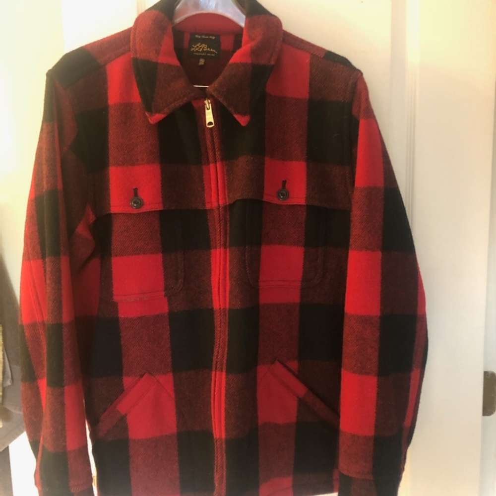 Men's LL Bean Zip Up Flannel Jacket EUC